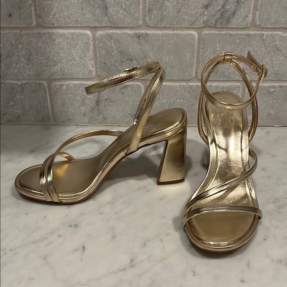 London Metallic Elegant Gold Strappy Shoe by Mix No.6